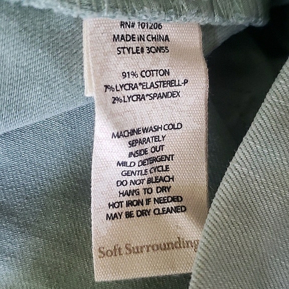 Soft Surroundings Green Slimming Waist The Ultimate Relaxed Straight Jeans PS 6P - Picture 10 of 16